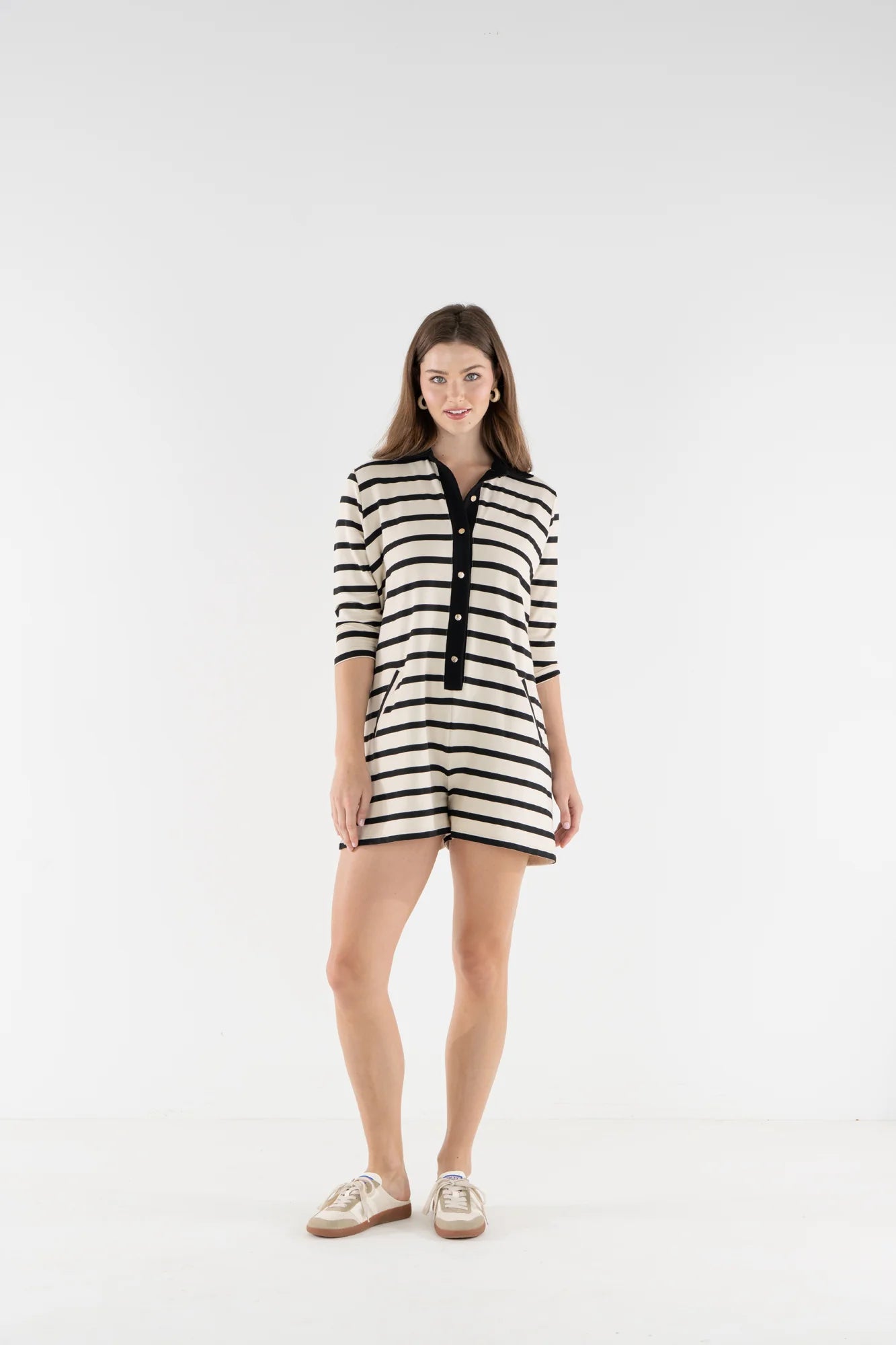 Hudson Romper - Cafe Stripe | Emily McCarthy