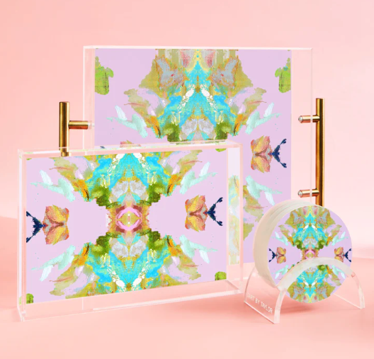 Stained Glass Lavender Coaster ( Set of 2) | Laura Park x Tart