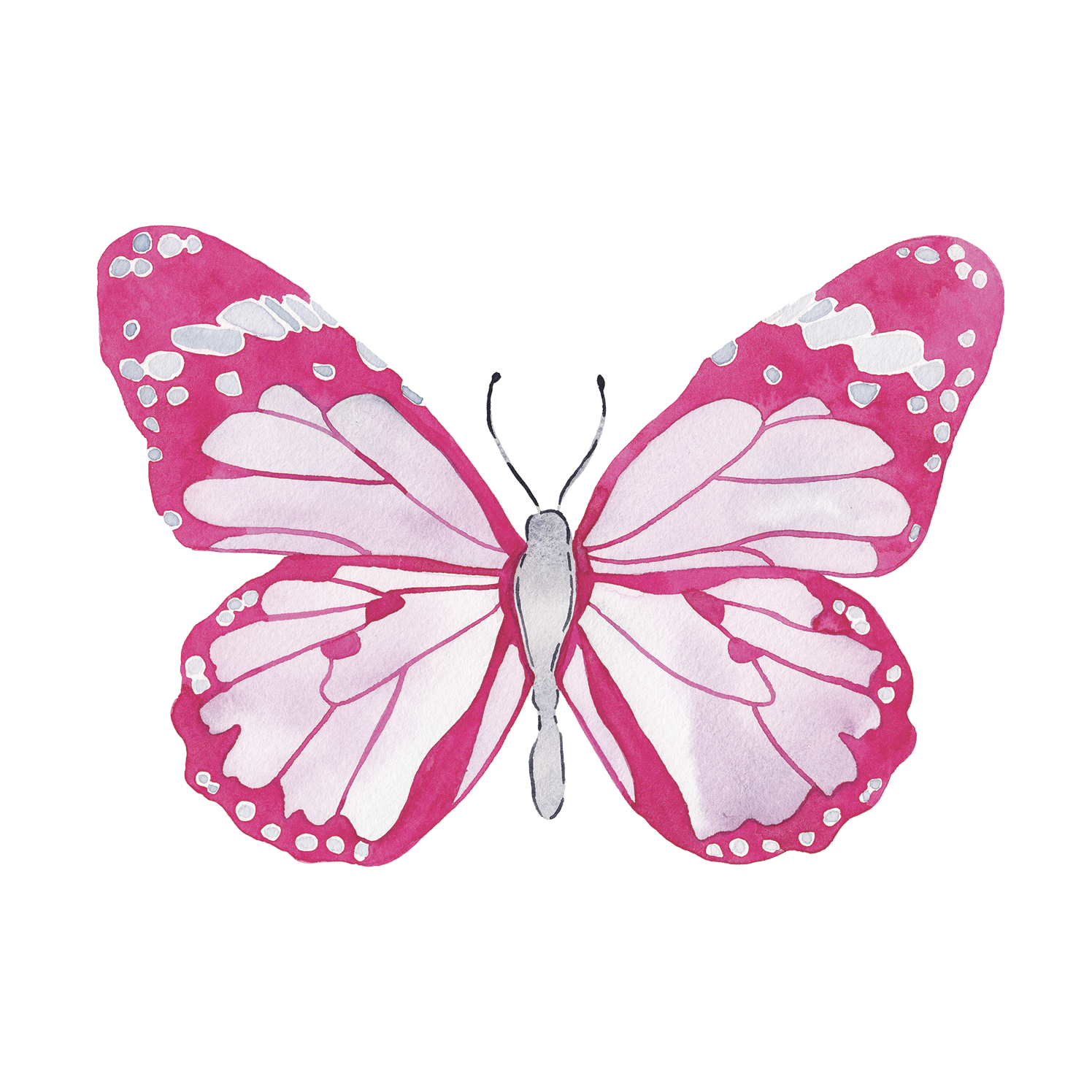 Medium Pink Butterfly Acrylic Art Block | Catherine Cartie