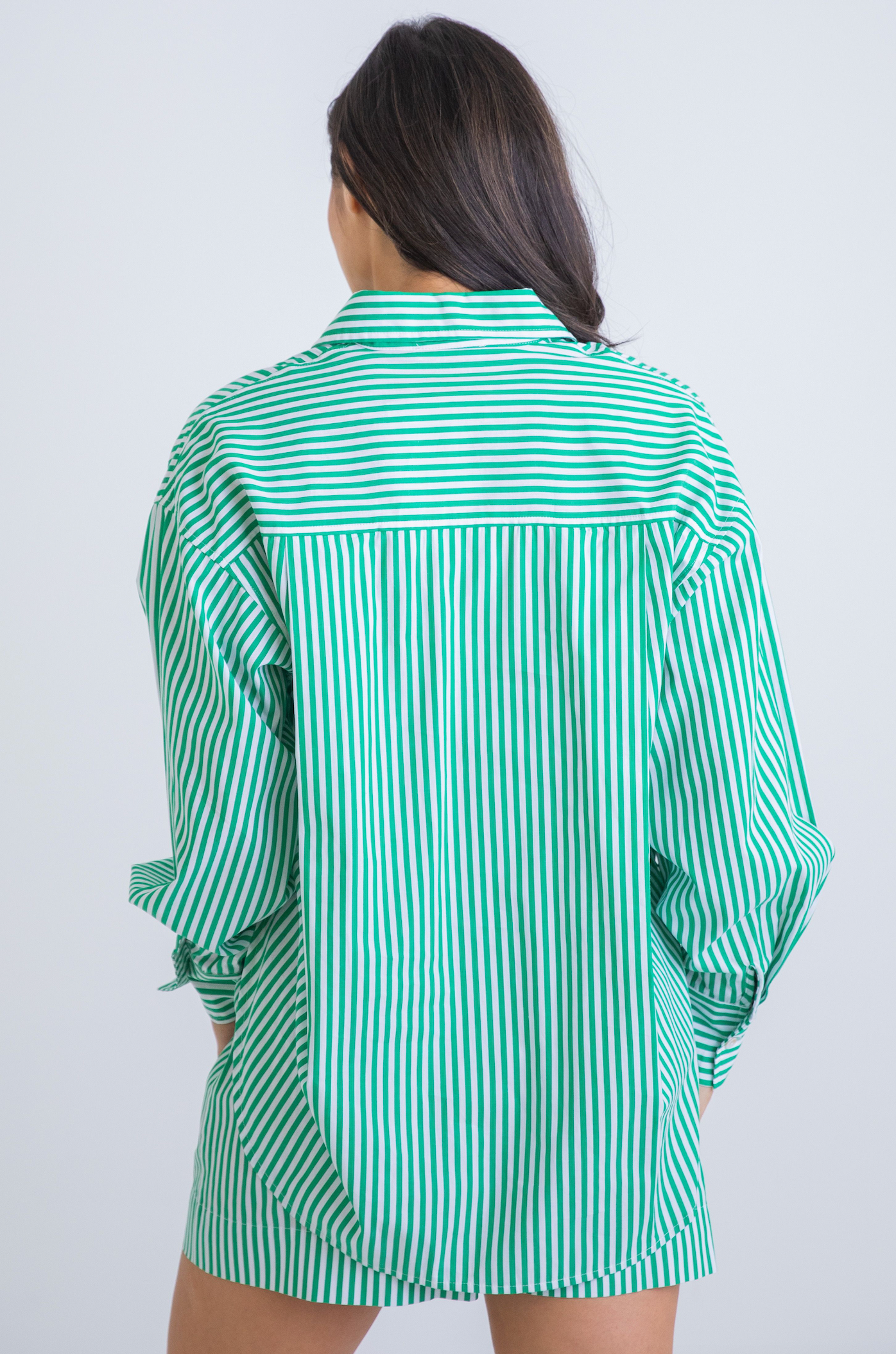 Stripe Poplin Pocket Button Up Top | KARLIE