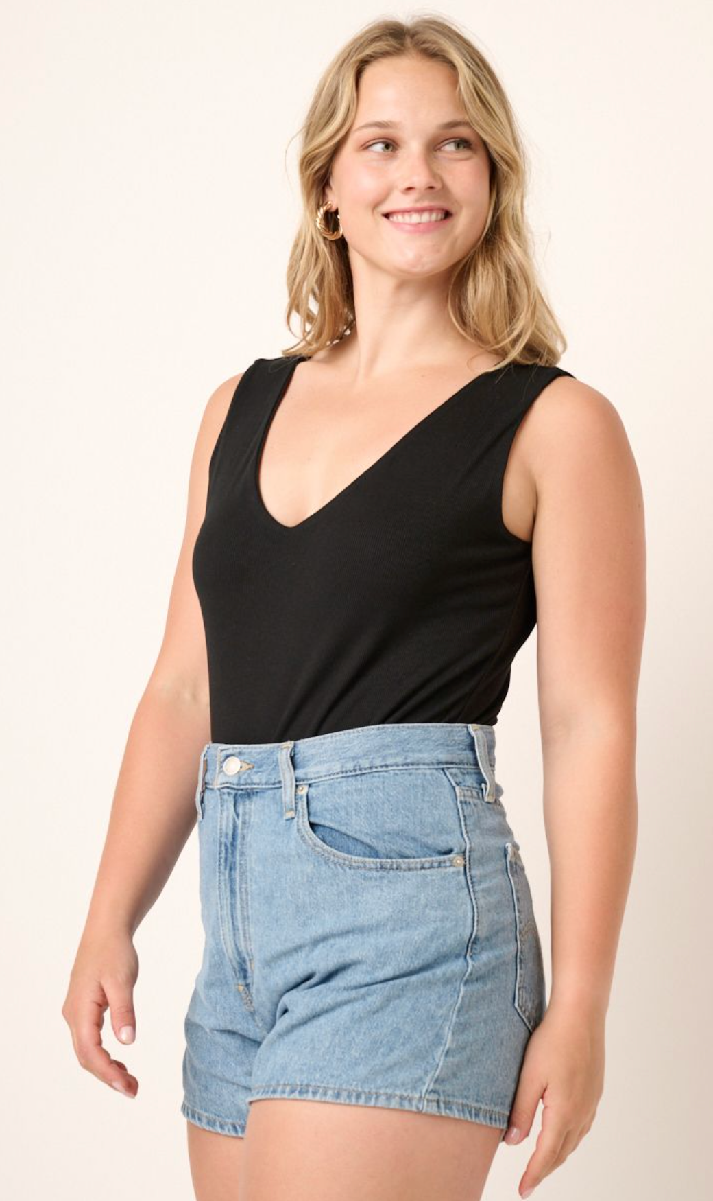 Plus Deep V-Neck Bodysuit