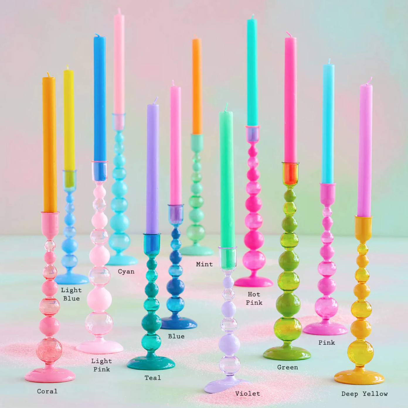 Half & Half Sugar Plum Finial Candle Holder | Glitterville