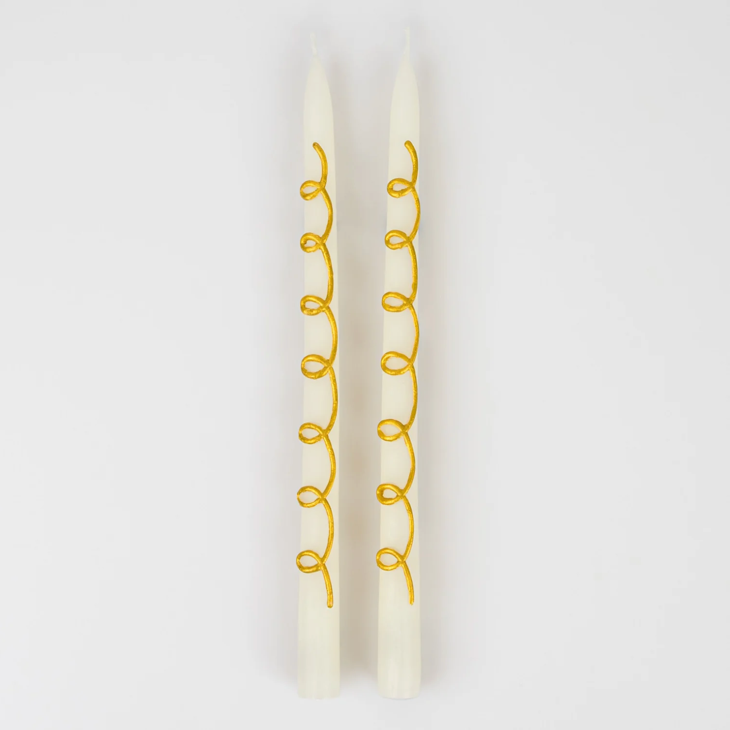 Gold Swirl Taper Candle