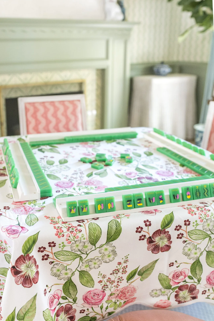 Scalloped Square Table Topper Floral Chintz | Fenwick Fields