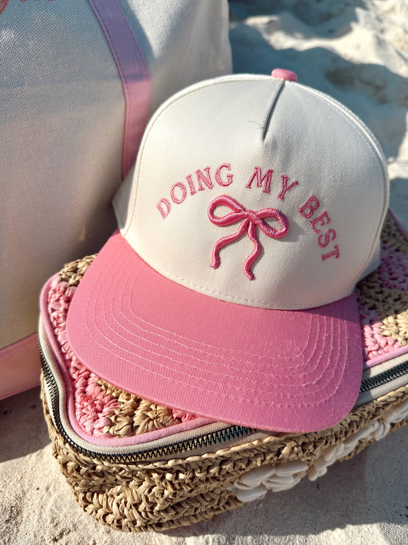 Doing My Best - Pink Vintage Trucker Hat