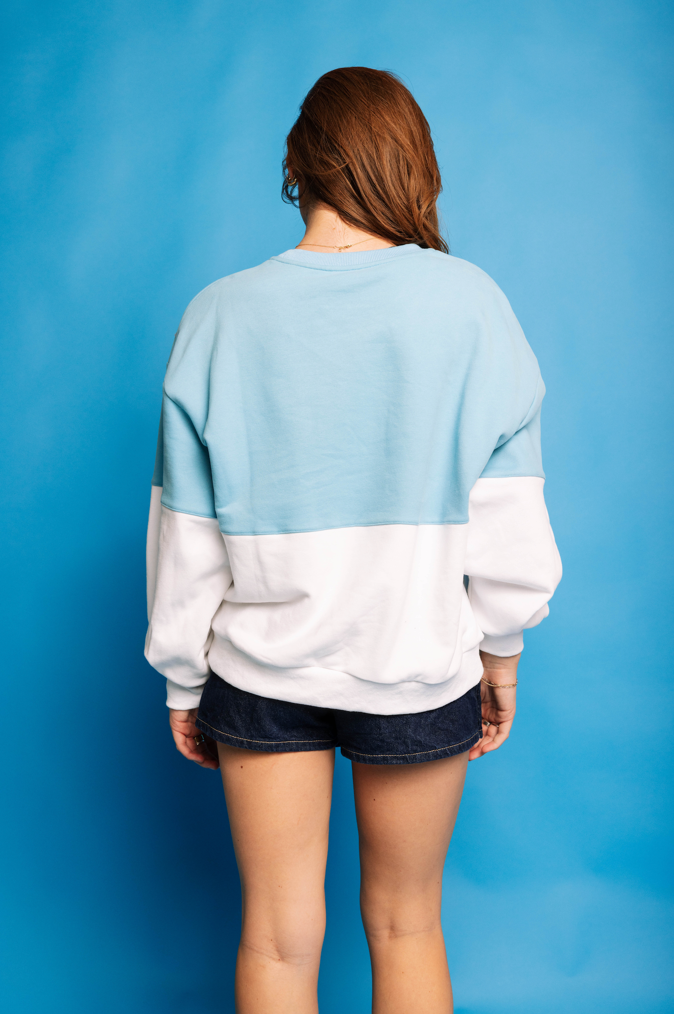 Aqua & White Colorblock Seltzer Queen Sweatshirt | Queen of Sparkles