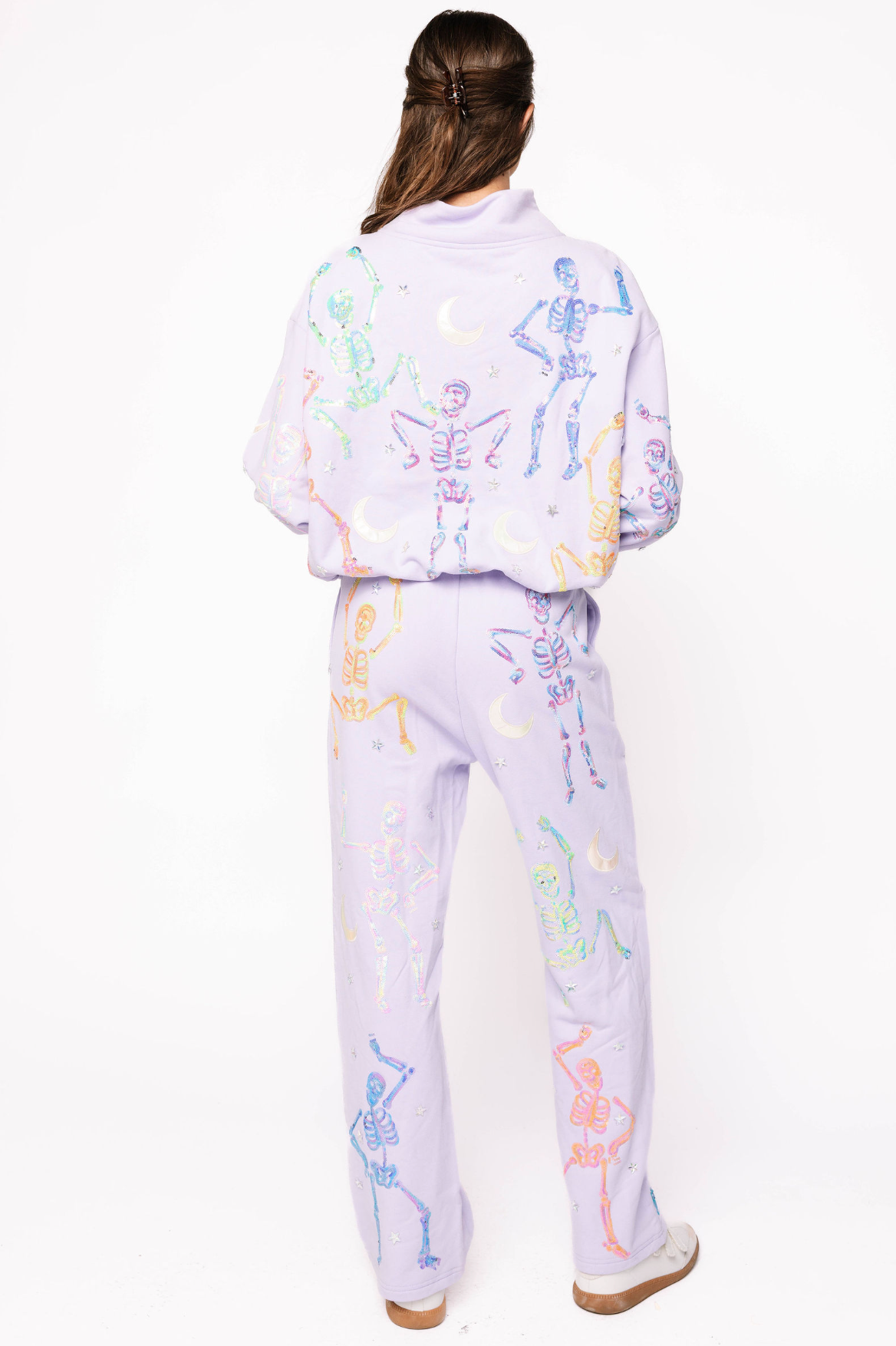 Lavender Multi Dancing Skeleton Sweatpant | Queen of Sparkles