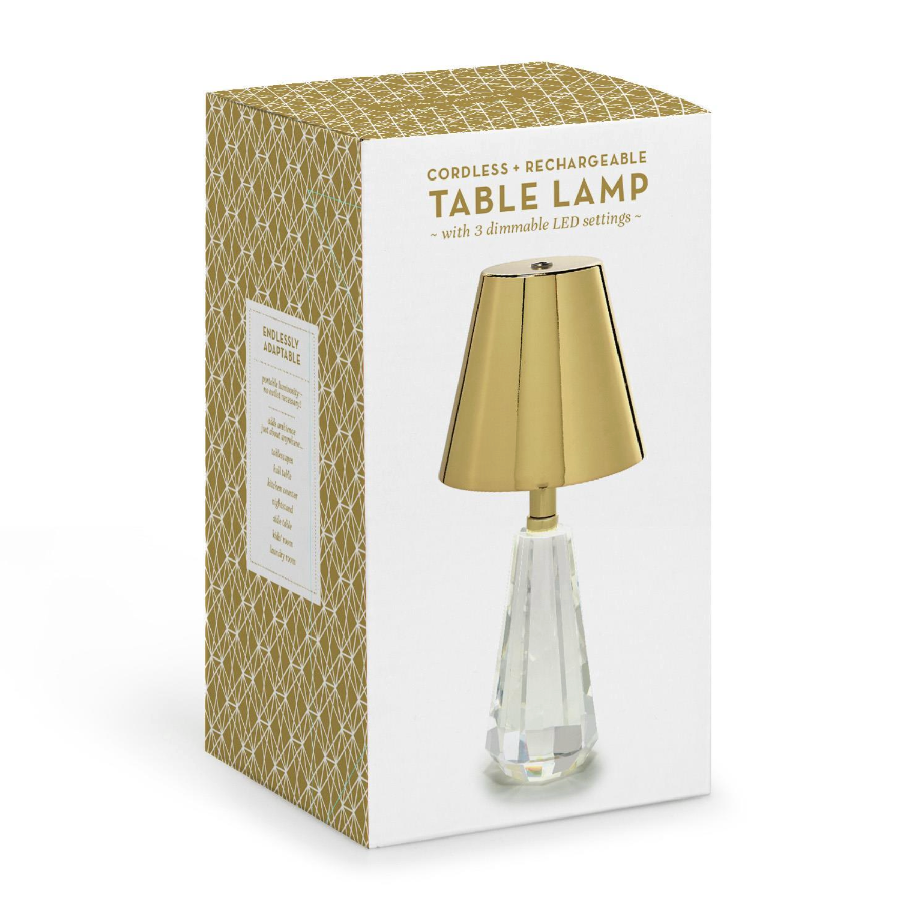 Crystal LED Portable Cordless Table Lamp