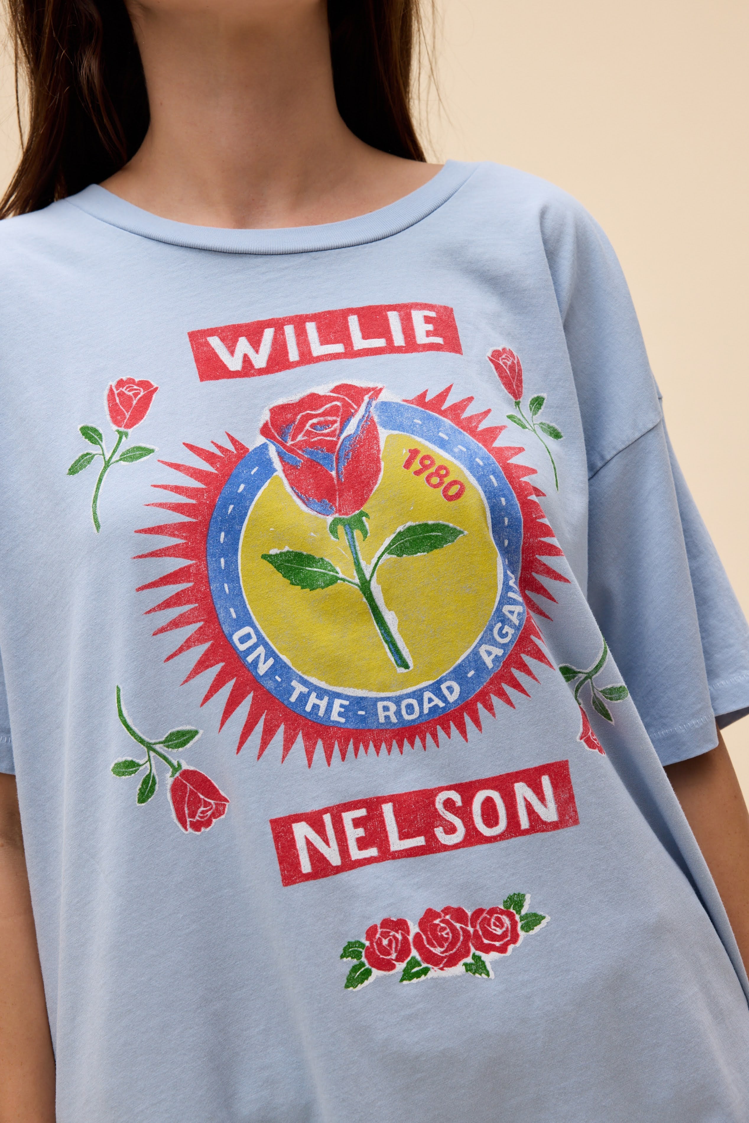 Willie Nelson Rose Label Merch Tee | Daydreamer
