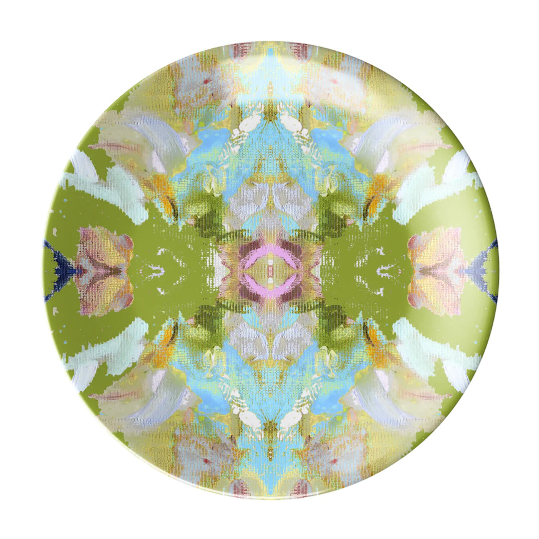 Stained Glass Green Melamine Plate | Laura Park