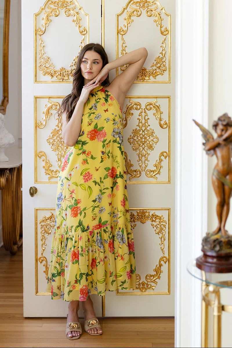 Perry Dress - Yellow Parterre | Alden Adair
