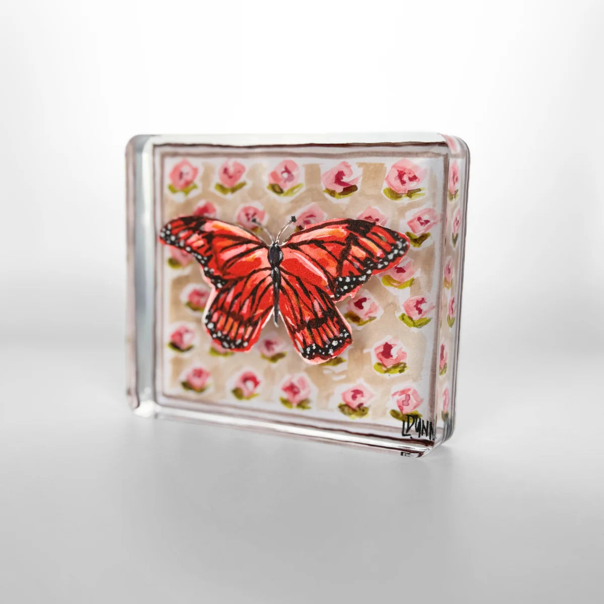 Monarch Butterfly on Peach Block | Lauren Dunn