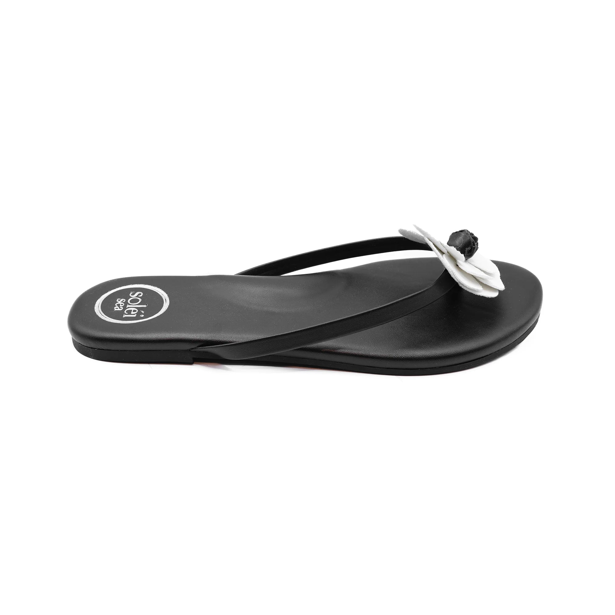 Valentina Flower Sandal - Black/White | soléi sea