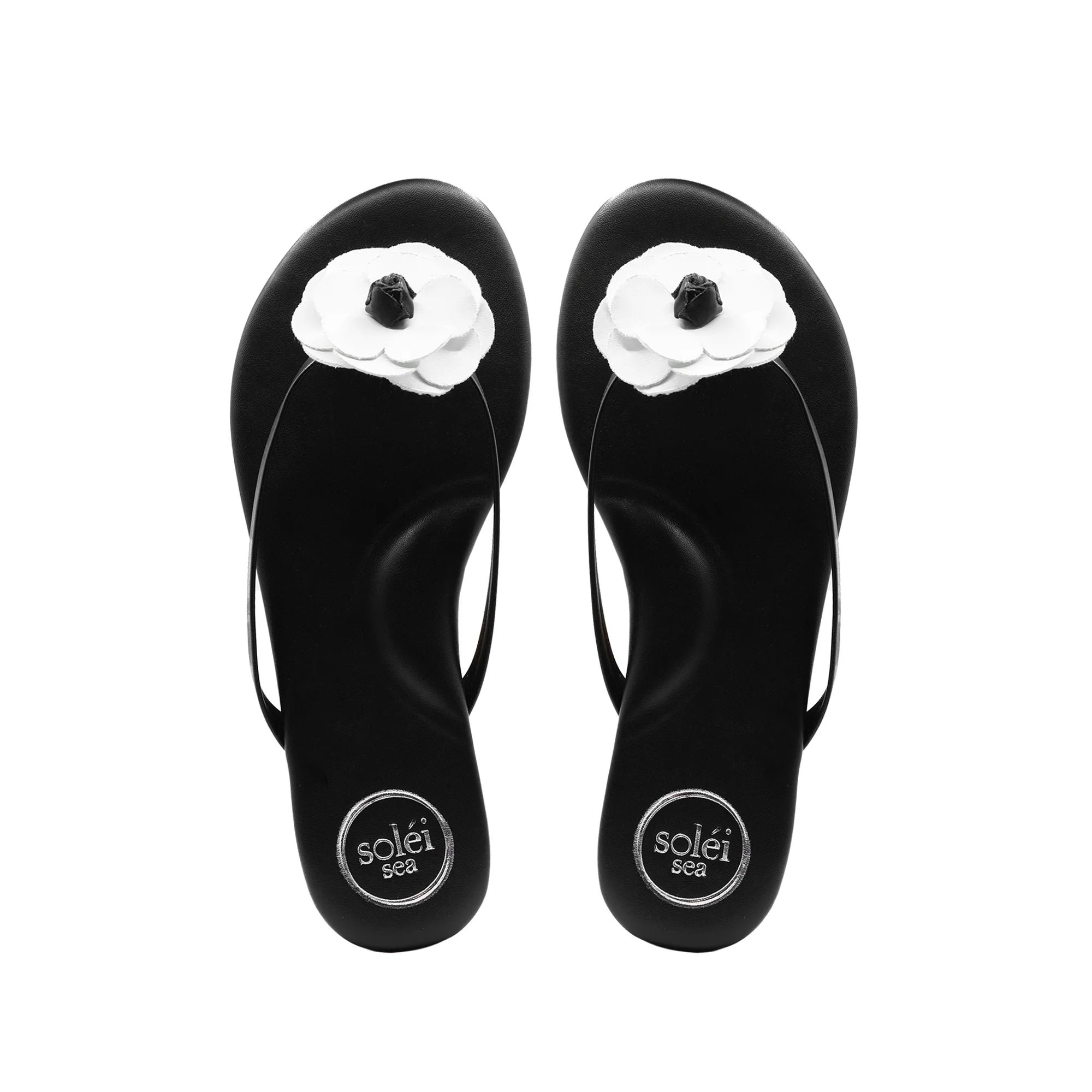 Valentina Flower Sandal - Black/White | soléi sea