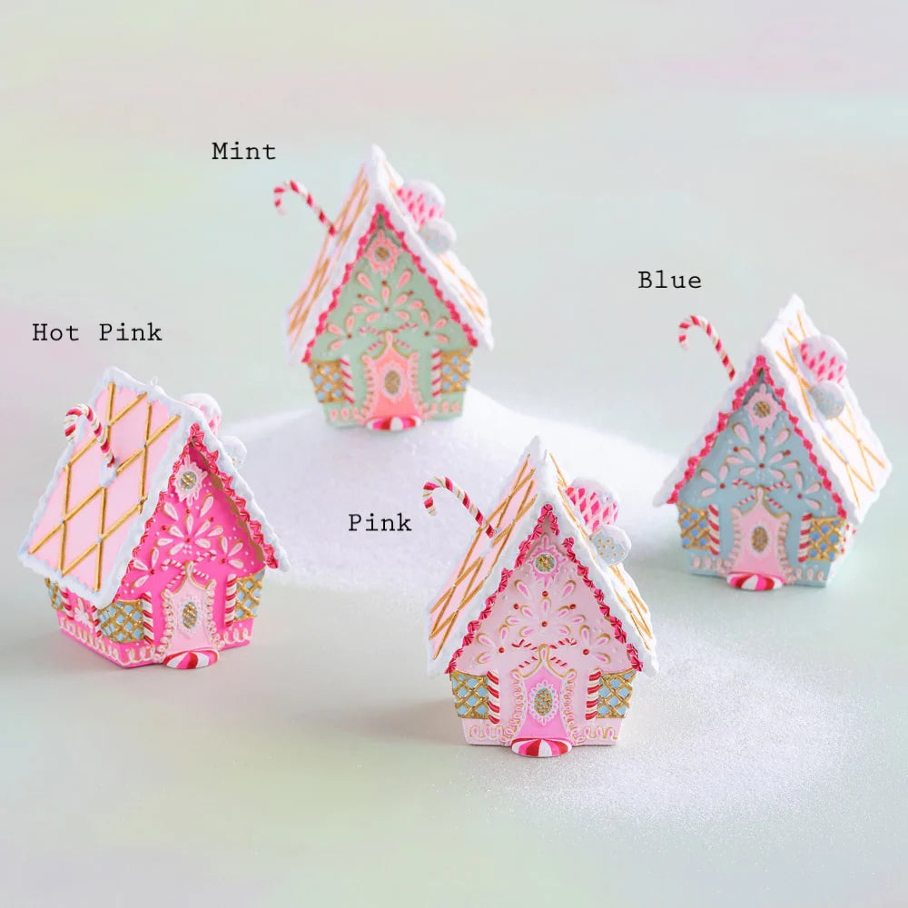 Rainbow Gingerbread Cottage Ornament | Glitterville