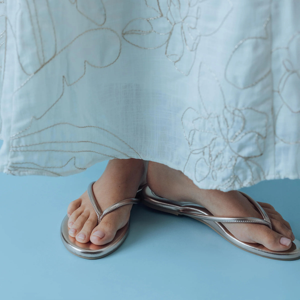 Vivie Stitch Stap Sandal - Blush Gold | Soléi Sea