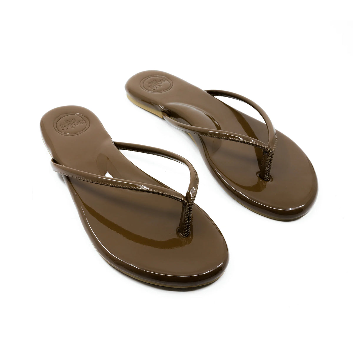 Vivie Stitch Stap Sandal - Tobacco Patent | Soléi Sea