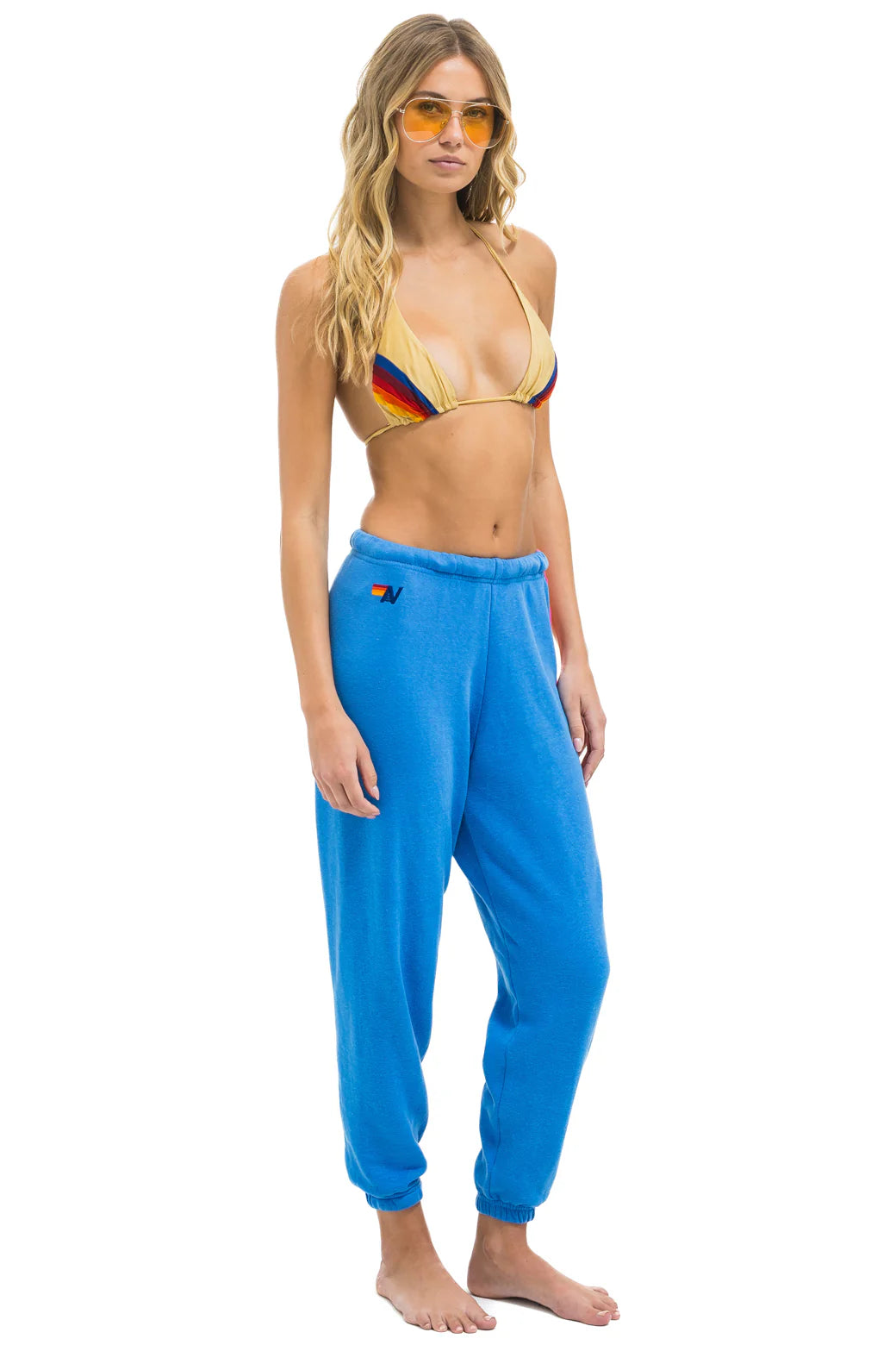 5 Stripe Sweatpants- Cobalt/Neon | Aviator Nation