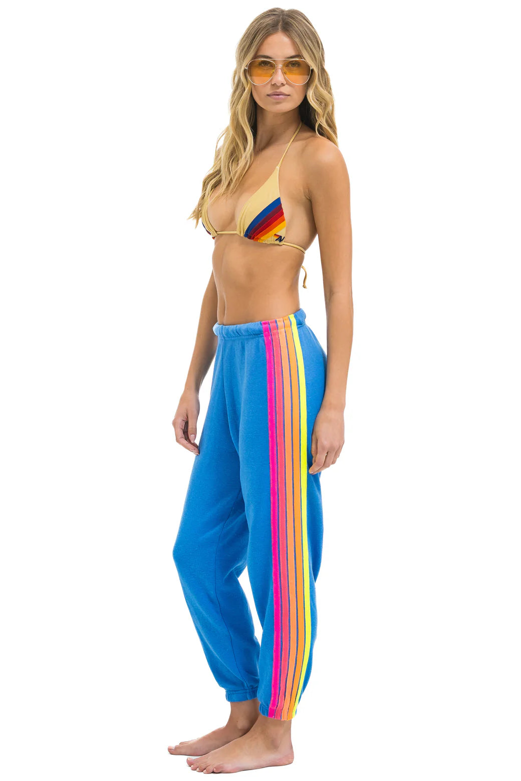 5 Stripe Sweatpants- Cobalt/Neon | Aviator Nation