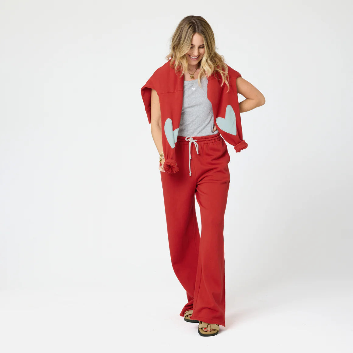 Ex-Boyfriend Patchwork Sweatshirt - Washed Red | Kerri Rosenthal
