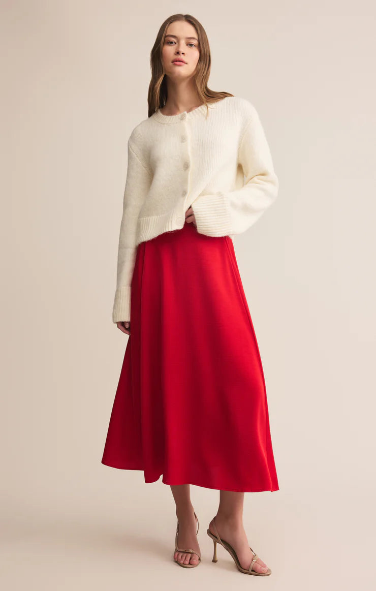 Northpointe Satin Midi Skirt - Festive Red | Z Supply