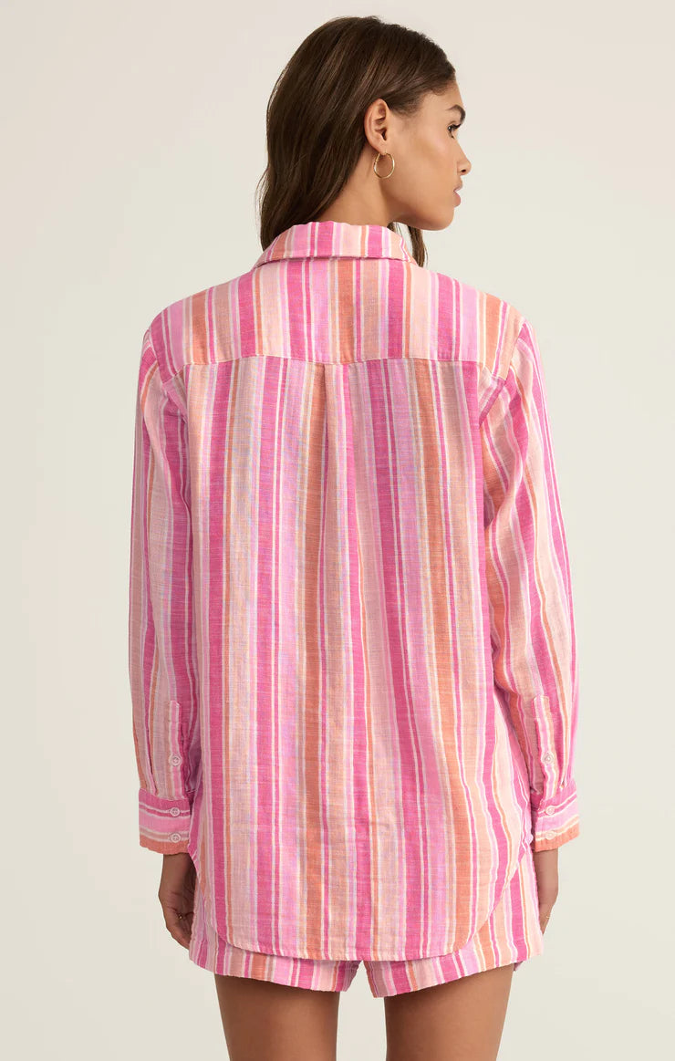 Saturdays Stripe Gauze Shirt - Multi | Z Supply