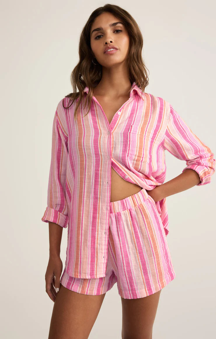Saturdays Stripe Gauze Shirt - Multi | Z Supply