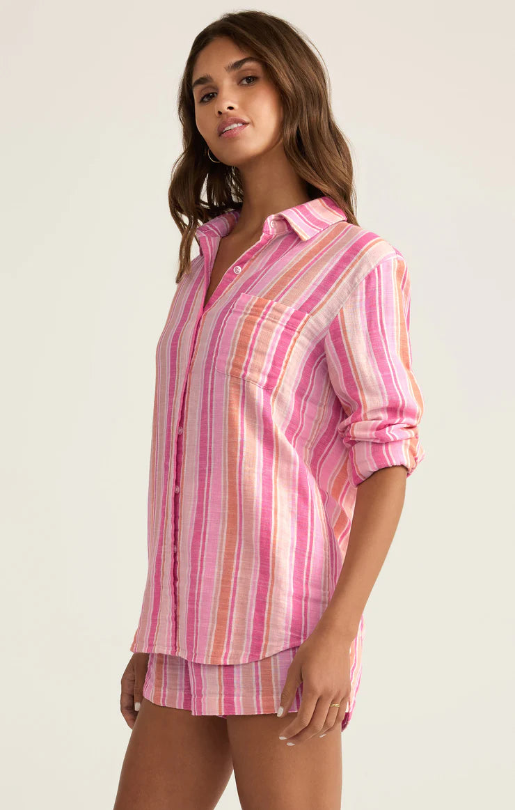 Saturdays Stripe Gauze Shirt - Multi | Z Supply