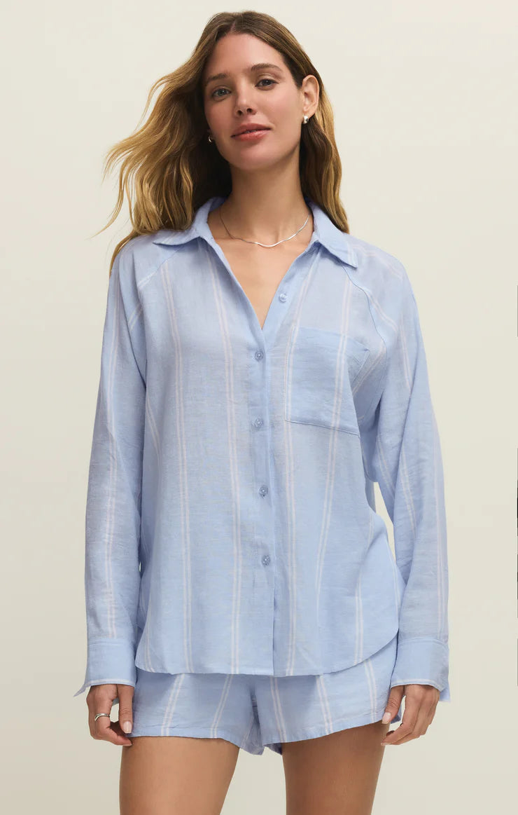 Perfect Linen Striped Top - Blue Light | Z Supply