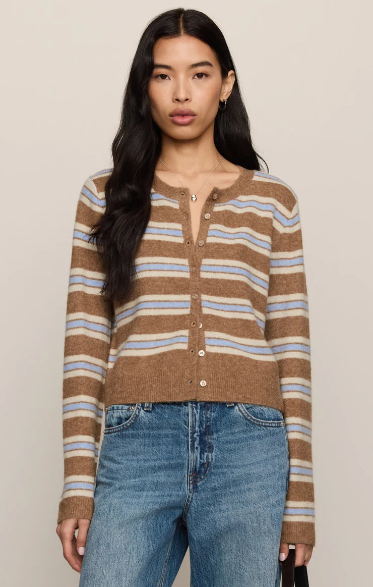 Medina Stripe Cardigan - Golden Caramel | Z Supply