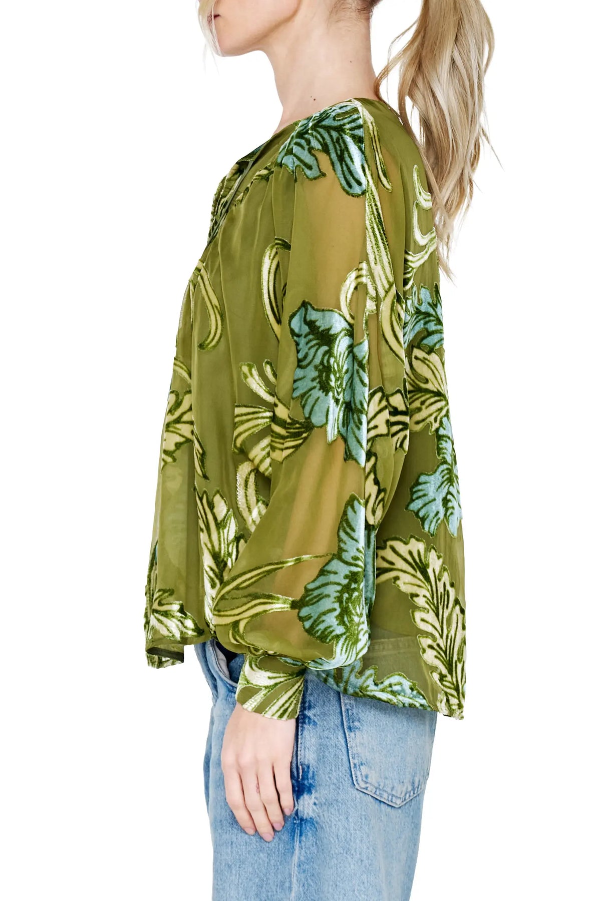 Cindy Velvet Burnout Top | Ciebon