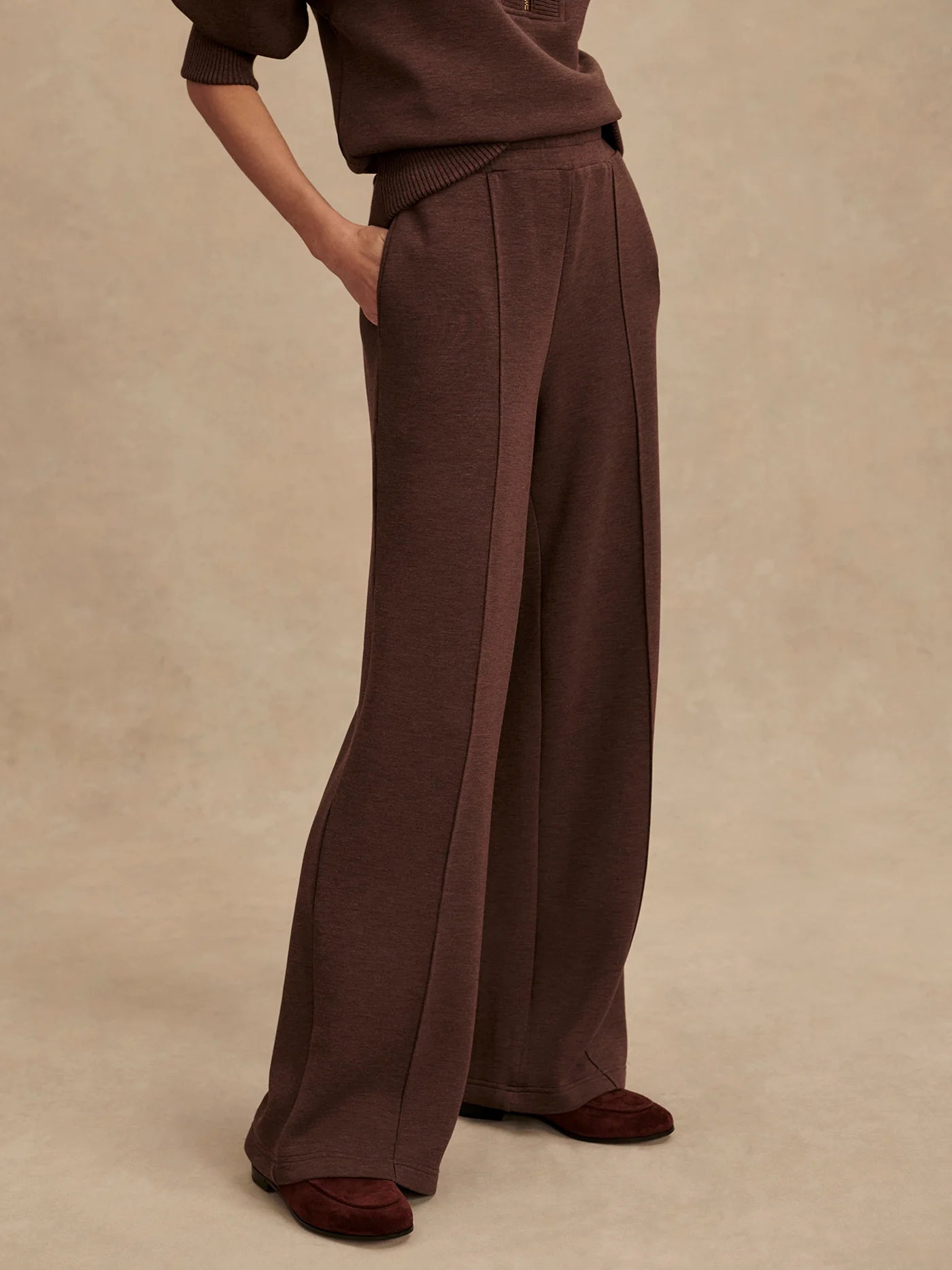 The Wide Leg Pant (30") - Coffee Bean Marl | Varley