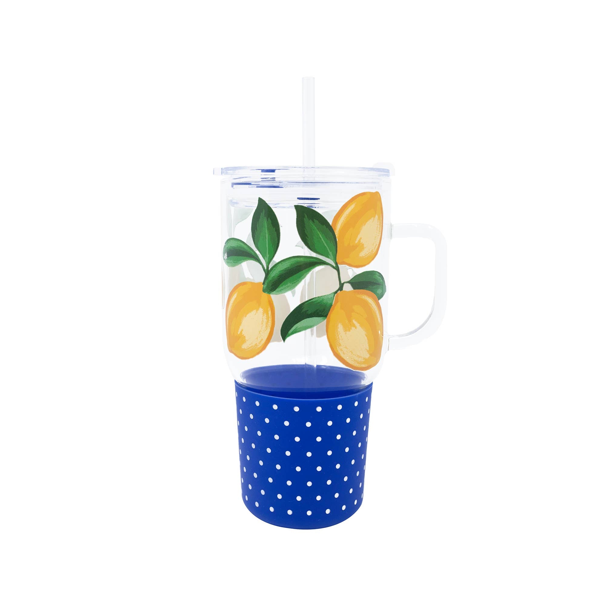 Lemons Glass Tumbler with Straw | Draper James