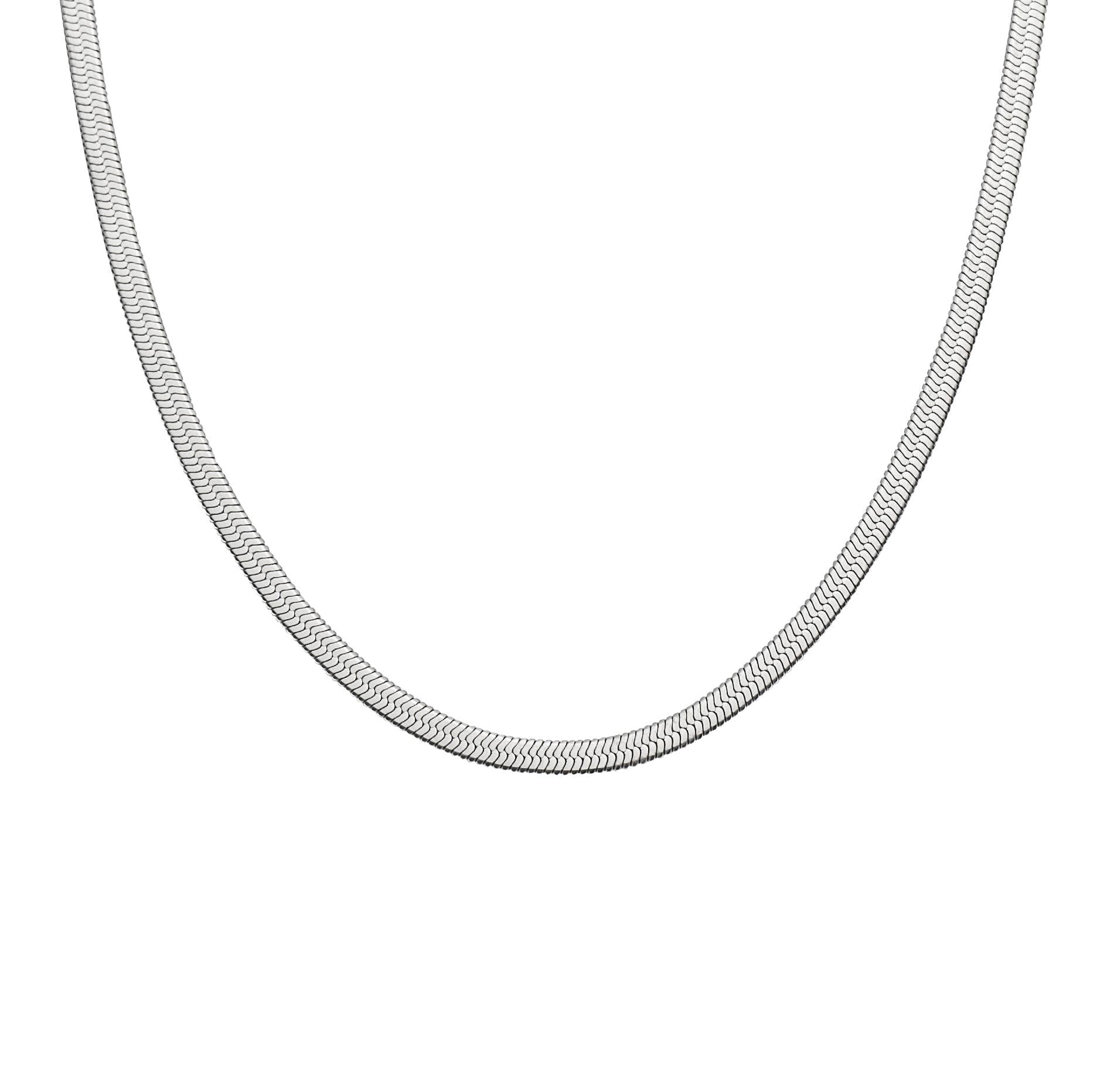 Herringbone Necklace Silver | Brenda Grands