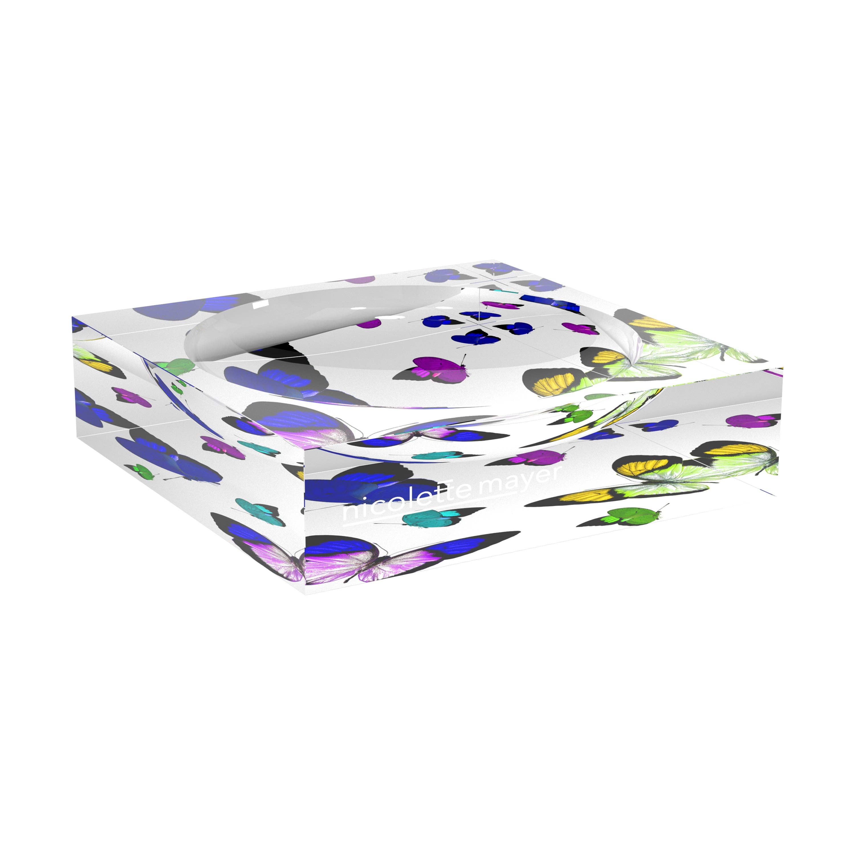Butterflies Acid Blue Acrylic Candy Catchall Dish
