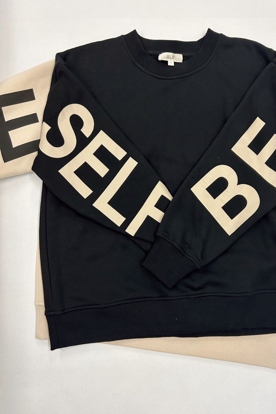 Be Yourself, Love Yourself Printed Oversized Sweatshirt