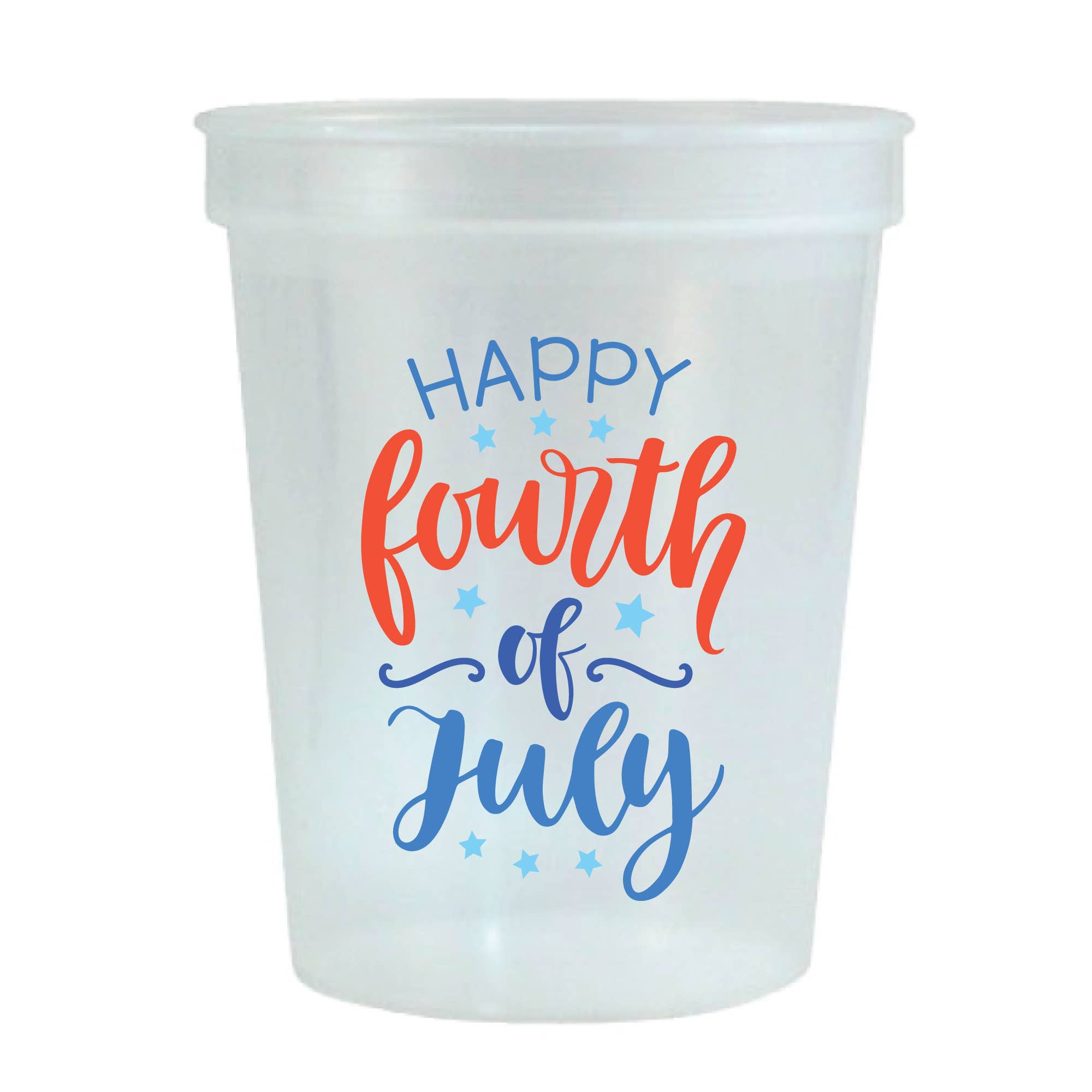 Happy Fourth Of July Blue Stadium Cups - Patriotic