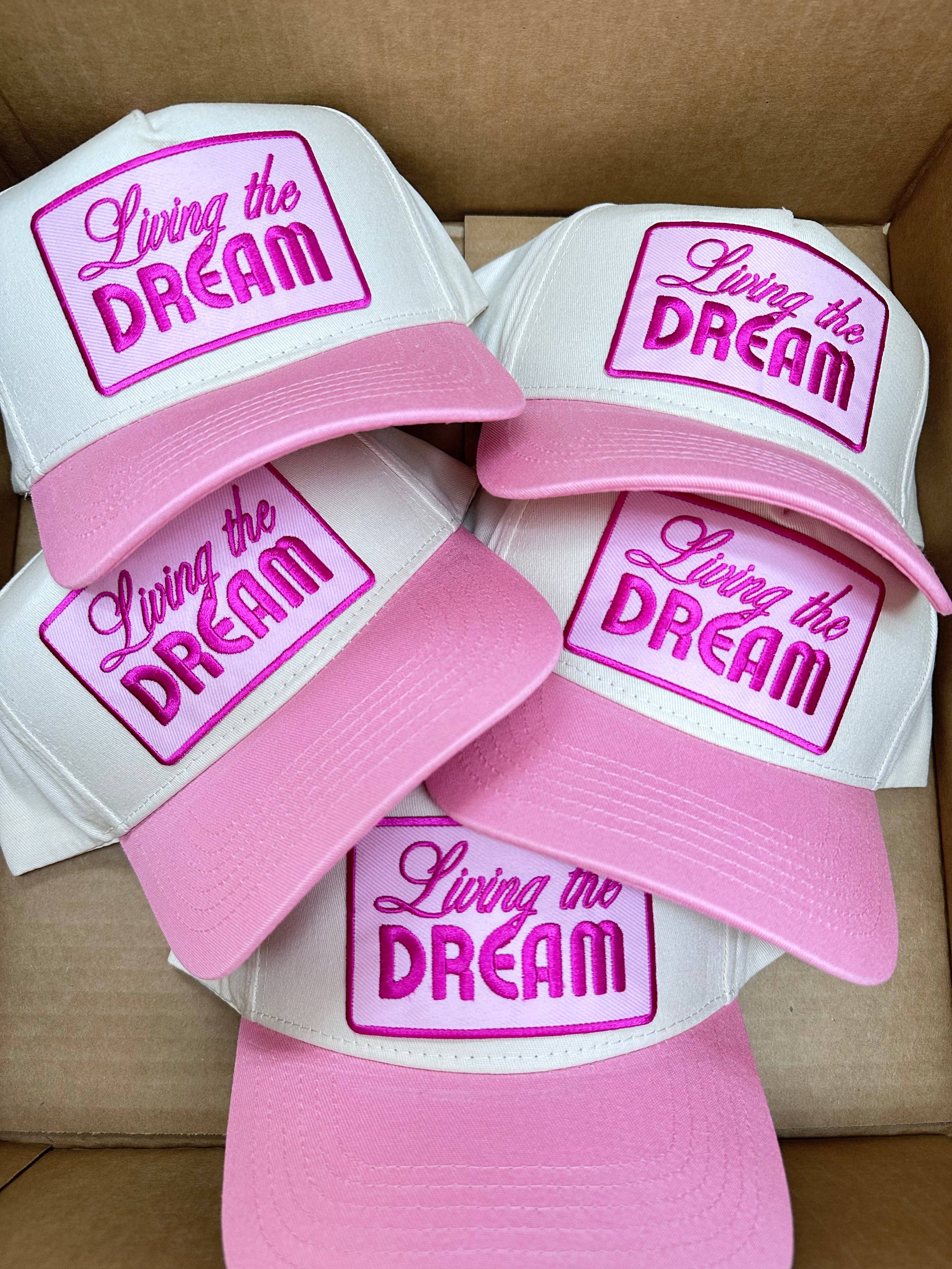 Living the Dream - Pink Vintage Trucker Hat
