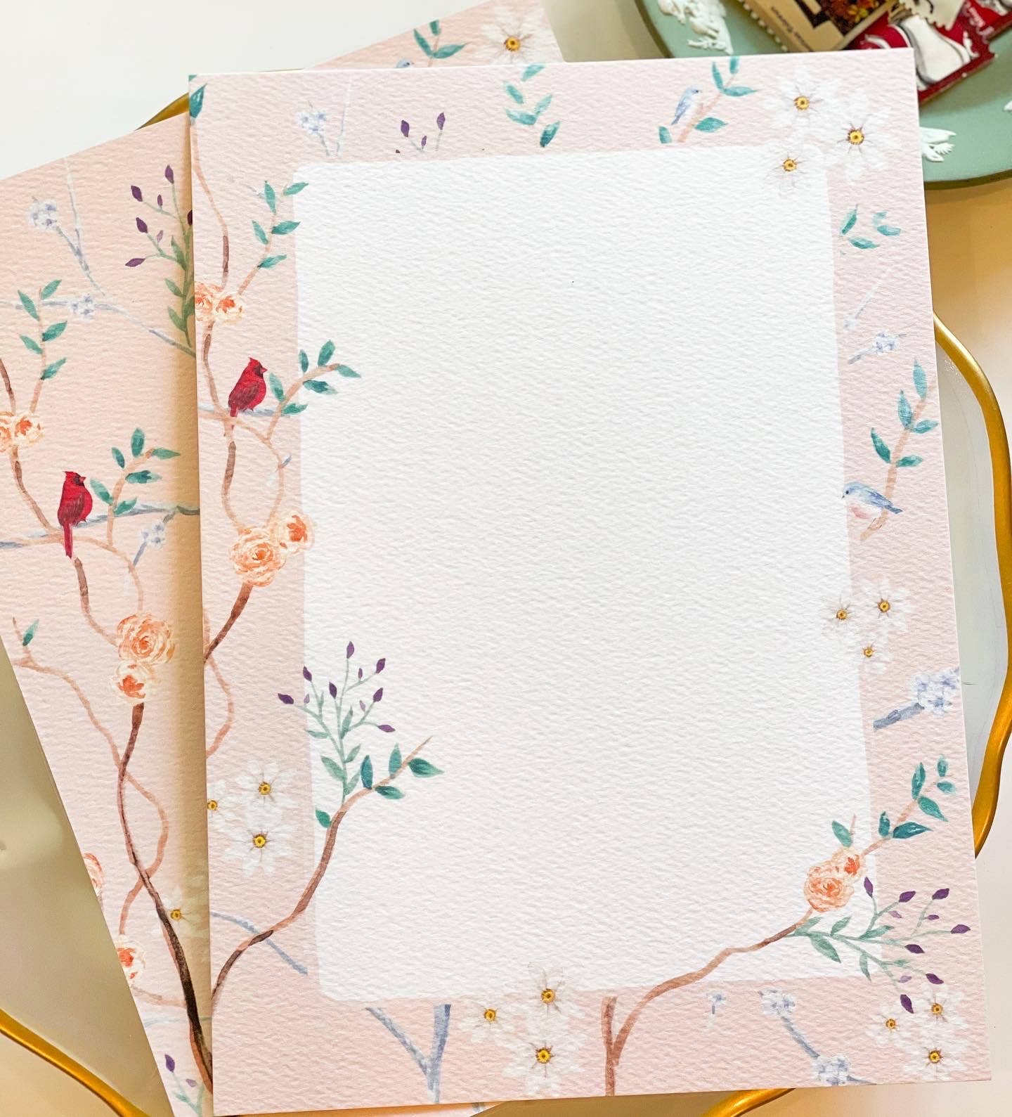 Chinoiserie Chic Notecard Set (pink)