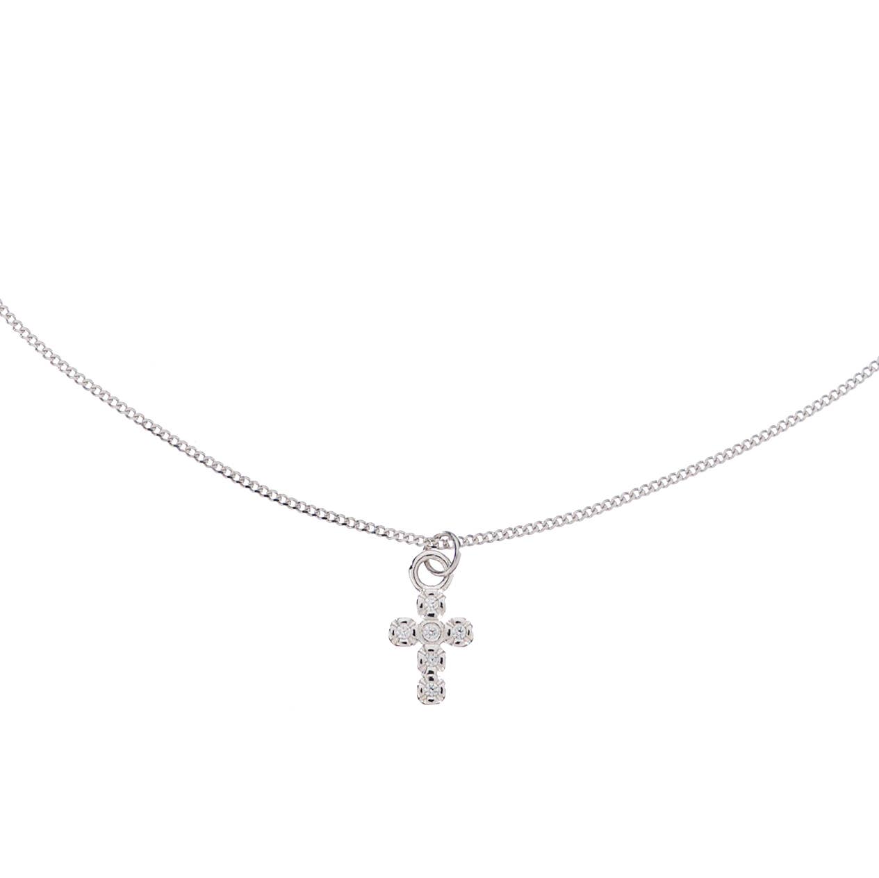 Silver Shiny Cross Necklace | Brenda Grands