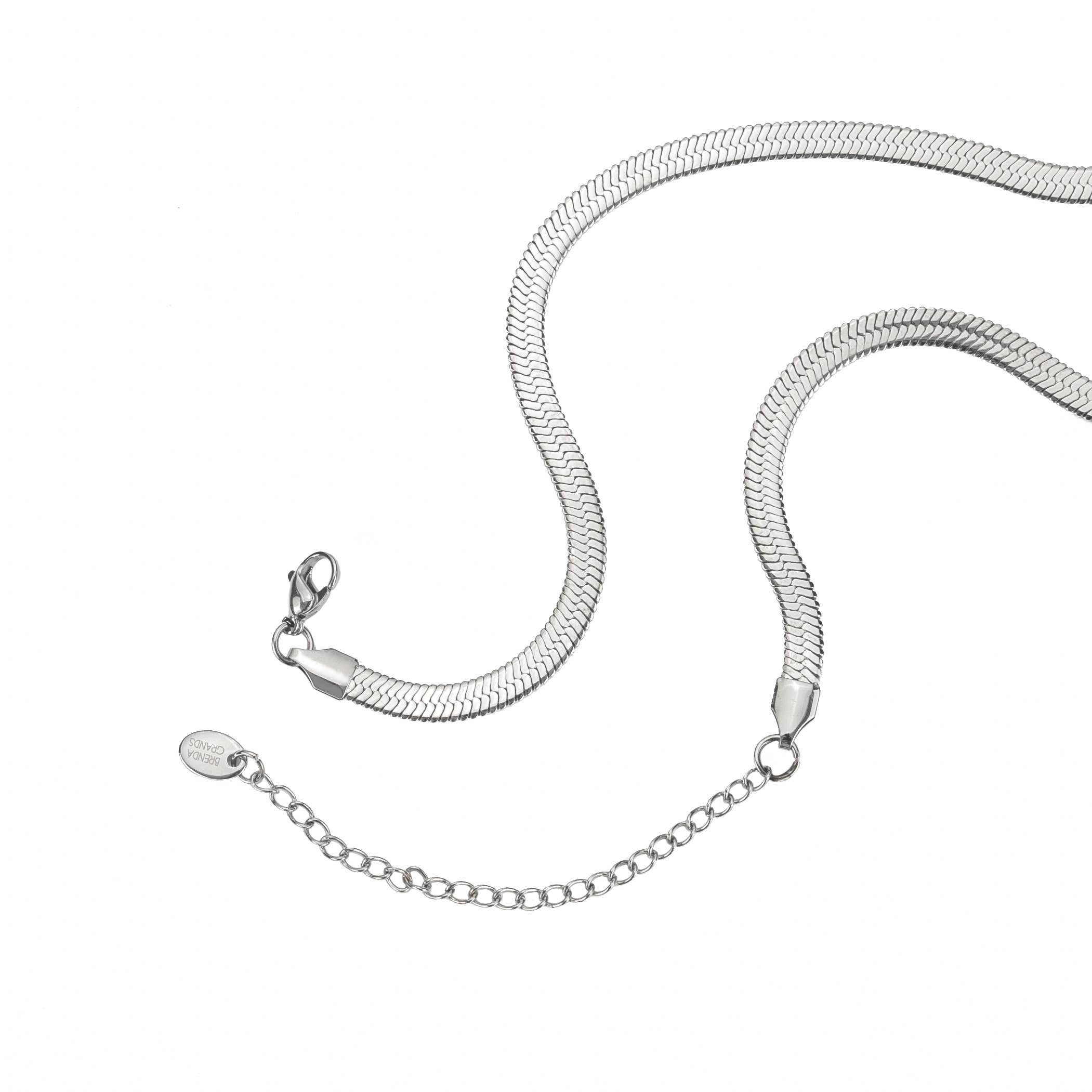 Herringbone Necklace Silver | Brenda Grands