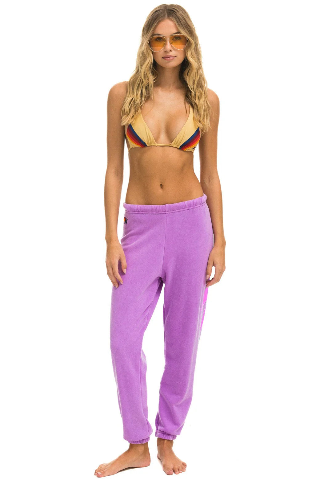 Bolt Sweatpants - Neon Purple/Neon Pink | Aviator Nation