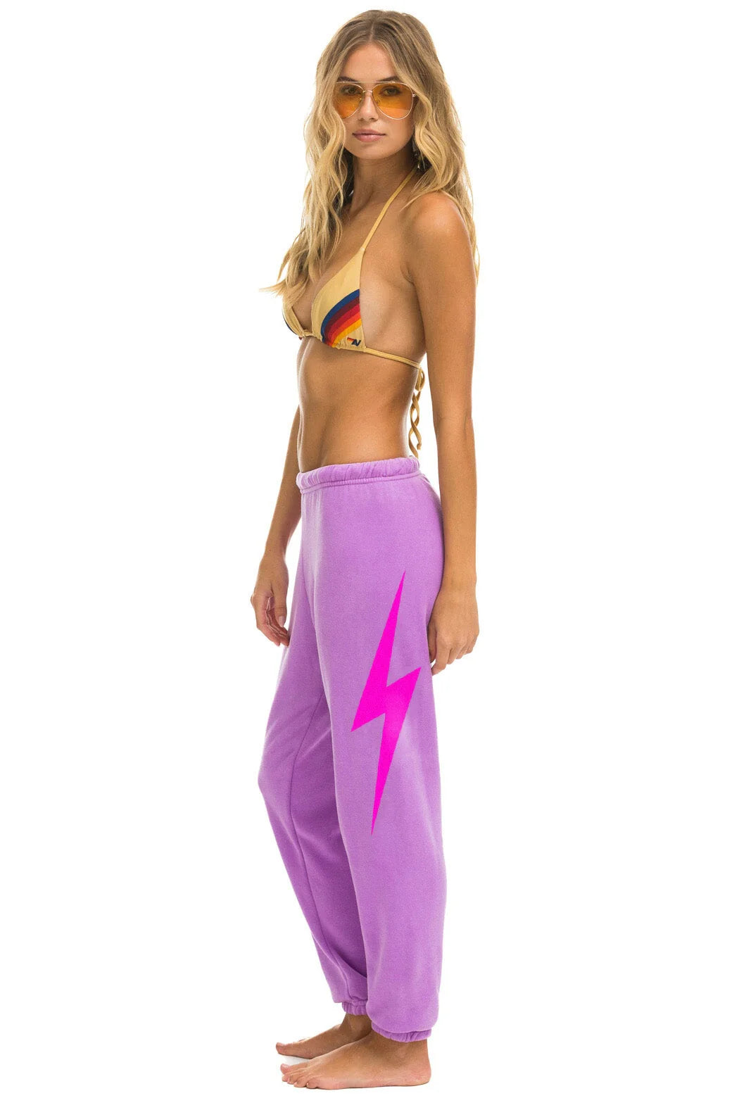 Bolt Sweatpants - Neon Purple/Neon Pink | Aviator Nation