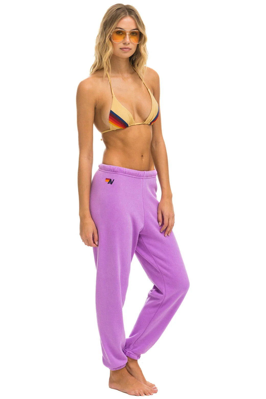 Bolt Sweatpants - Neon Purple/Neon Pink | Aviator Nation