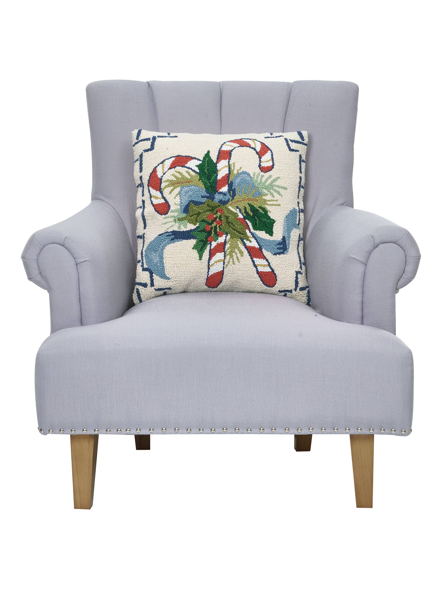 Chinoiserie Candy Cane Hook Pillow