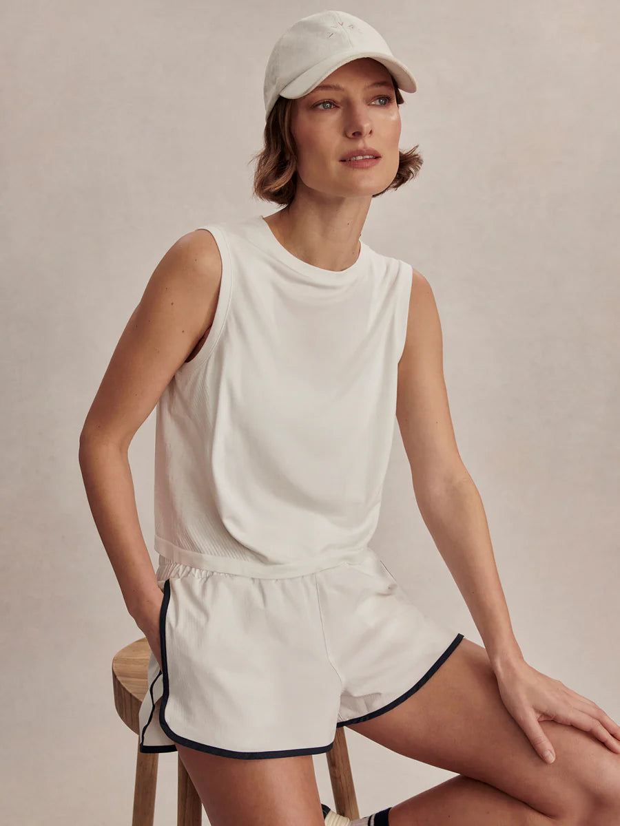 Nate Seamless Cropped Tank - White | Varley