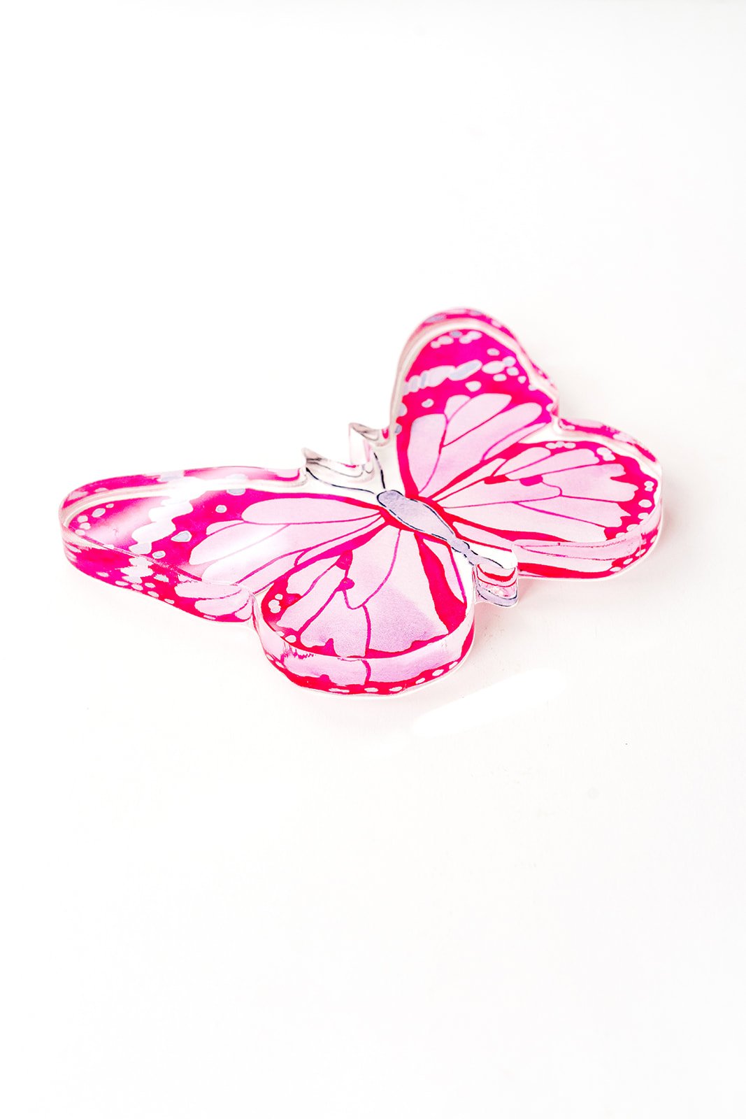 Medium Pink Butterfly Acrylic Art Block | Catherine Cartie