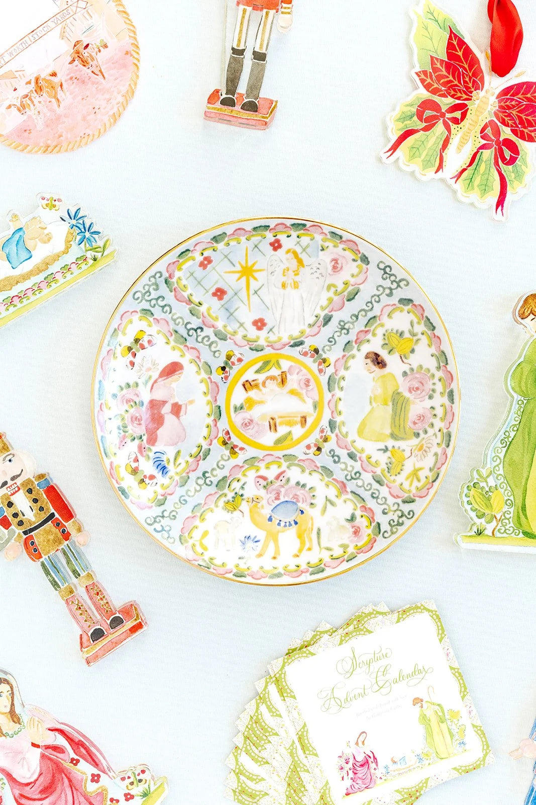 Rose Medallion Nativity Porcelain Plate | Catherine Cartie