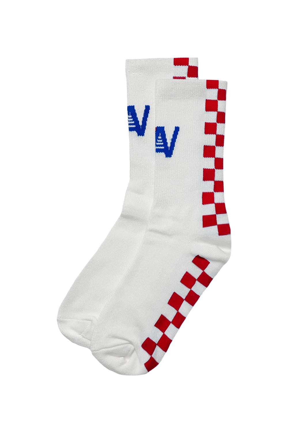 Checkered Sock - White // Red | Aviator Nation