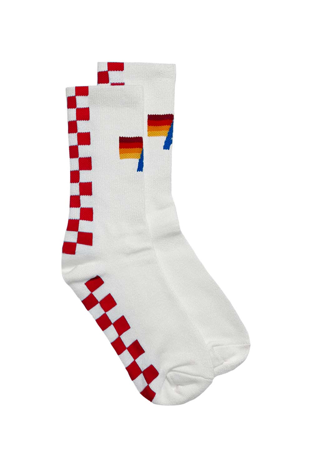 Checkered Sock - White // Red | Aviator Nation